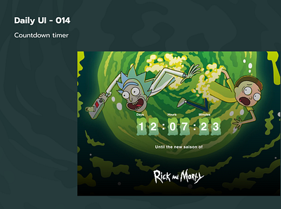 Daily UI - 014 / Countdown Timer countdown countdown timer dailyuichallenge dayliui rickandmorty saison timer ui design ui014