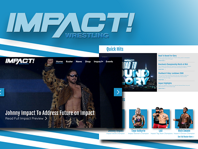 Impact Wrestling Website Re-Design adobexd design impact wrestling ui ux webdesign wrestlers wrestling wwe
