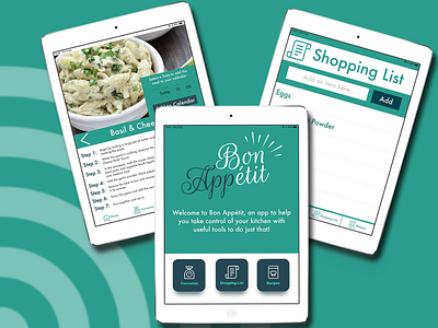 Bon Appetit adobexd app app design application cooking cooking app design ipad ipad app multi tool app photoshop swiss army app ui ux xcode