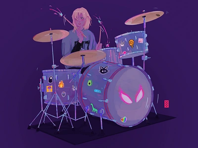 spider-gwen art colors cute design digital art drums fanart illustration painting ui