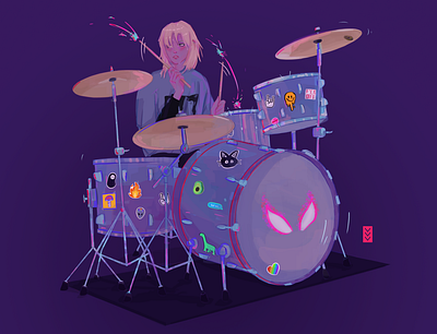 spider-gwen art colors cute design digital art drums fanart illustration painting ui