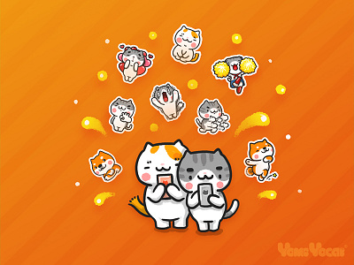 The "YOMIYOCAI" Wechat Emoji Set cat comic cute emoji kitty yomiyocai