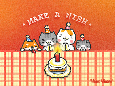 YomiYocai One Year Old Birthday 1 birthday cake cat comic cute illustration kitty one yomiyocai