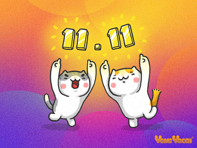 11.11 The Chinese Shopping Festival 11.11 cat comic cute eleven happy illustration kitty yomiyocai