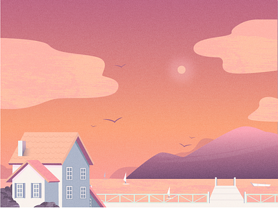 The Lake House adobe illustrator app art design inspiration digital dribbble graphic design home house illustration illustrator lake landscape mountain nature summer travel ui ux vector