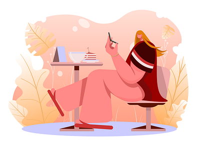 Morning routine abstract adobe illustrator adobe photoshop app art character design digital dribble food girl graphic design illustration inspiration interface mobile uiux vector woman