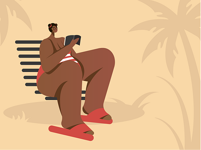 On the Beach abstract adobe illustrator adobe photoshop app art bodypositive chill creative design digital dribbble girl illustration graphic design illustration inspiration nature summer uiux vector web design