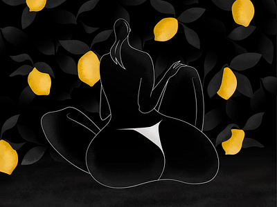 Women in the lemons abstract adobe illustrator adobe photoshop art black white body cosmetics design digital dribbble graphic design illustration inspiration nature path people uiux vector women in illustration