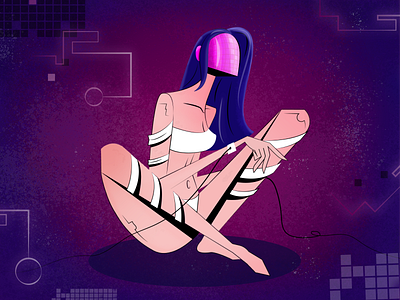 Experimental adobe illustrator adobe photoshop art body composition cyberpunk design digital dribbble female figma girl gradient graphic design illustration logo olivqa 665 ui vector work