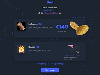 Gaming Skins Transaction UX Design