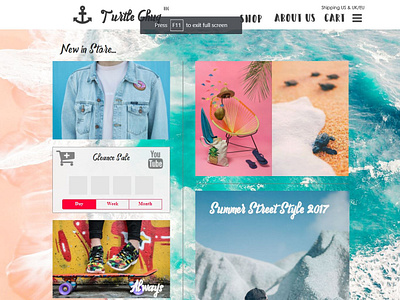 Clothing Store Page Prototype design front end store front summer tropical