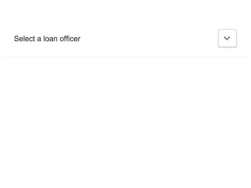 Loan Officer Selector dropdown loan officers selector