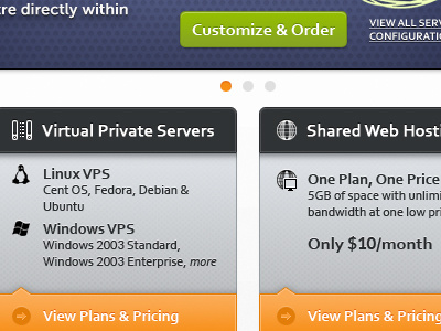 Hosting site re-design gray green hosting plans orange purple ui web design