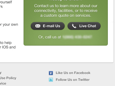 Web - Contact contact email gray green live chat social ui web web design