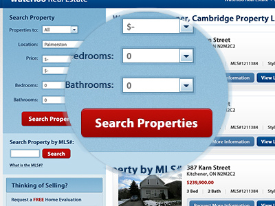 Web - Real Estate Search and Listing blue listings properties real estate red ui web web design