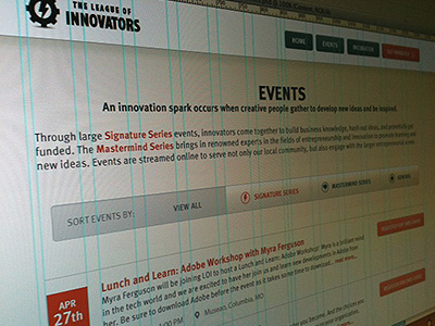 LOI - Events black events gray orange sort teal ui web web design