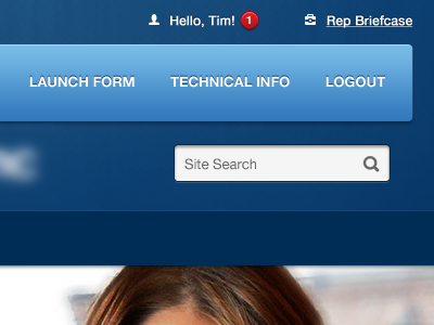 Hello, Tim! blue light blue navigation search ui user web web design