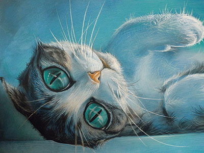 hypno-cat blue cat enjoy eyes illustration kitty moscow repose