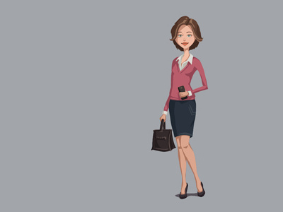 Business Woman business full length girl illustration iphone personage pink standing woman