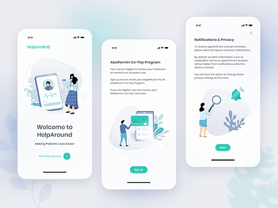 Welcome to: HelpAround app healthapp healthcare ios mobile notifications onboarding payment method redesign service ui ux welcome