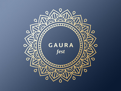 Gaura Fest blue branding chakra culture design fest gaura gold haribol icon illustration india indian culture krishna logo mandala ornament vector
