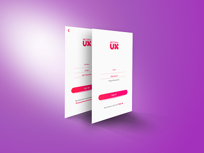 Pink Sign In And Sign Up For Android android app android app design android app development app design java kit sign design sign in sign up sign up page ui ux xml