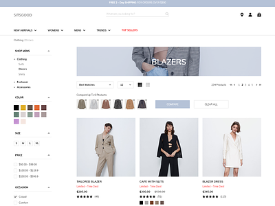 UI Product Listing Page adobe photoshop adobe xd banner breadcrumbs cold colours filter ui minimalism navigation online store product description product listing page ui