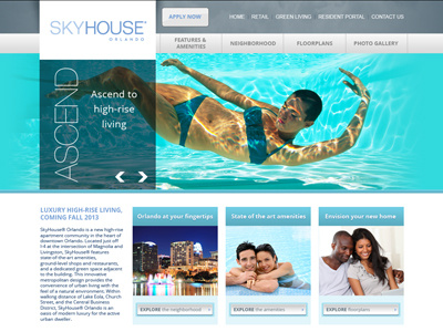 Apartment skyrise website interface ui web web design website