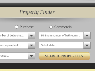 Property search brown gold web web design