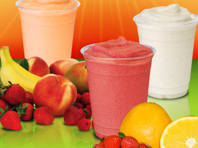 Yummy Smoothies ad color design green layout orange photoshop red
