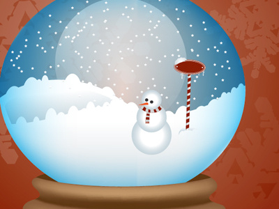 Snowglobe holiday card illustration illustrator