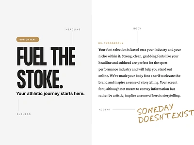 Fuel The Stoke brand guidelines brand identity brand identity design branding coaching company fitness coach font fonts in use sport branding sport performance type type design typography wellness