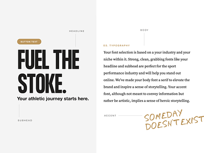 Fuel The Stoke brand guidelines brand identity brand identity design branding coaching company fitness coach font fonts in use sport branding sport performance type type design typography wellness