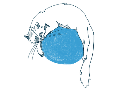 Illustration: Cat atop a full stop