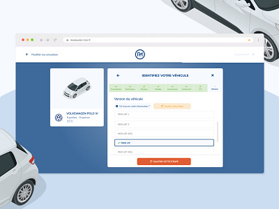 Car insurance : identifying your vehicle adobe xd branding car design insurance sketch ui ui design ux design vehicule volkswagen