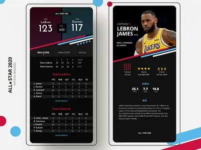 NBA All Star 2020 app dashboard design flat nba sports sports design typography ui ux vector web