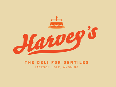 Harvey's branding deli jackson hole logo sandwich
