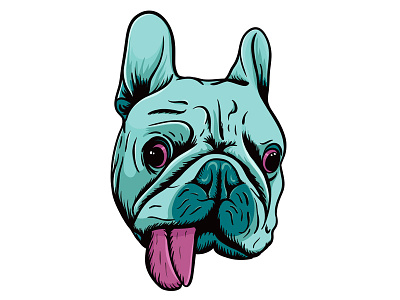 Bulldog dog illustration vector