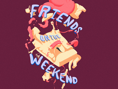 Friends on the Weekend adobe photoshop color color palette color theory design graphic design graphicdesign illustration illustrator photoshop procreate typogaphy