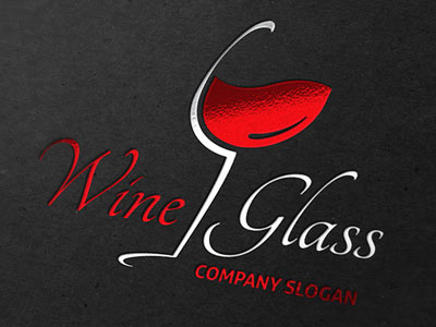 Logo Wine Glass brand corporate glass identity liquid logo wine