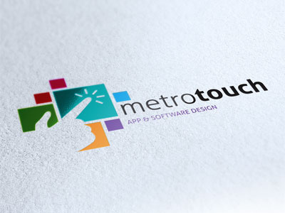 Logo Metro Touch logo brand corporate identity apps software metro windows square color
