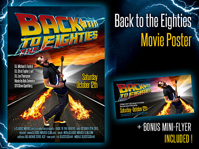Back To The Eighties Movie Poster 80s back back to the future cinema eighties event film flyer movie music party poster