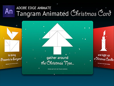 Tangram Animated Christmas Card HTML5 animated animated card animation christmas christmas animation christmas card christmas tree html5 presents santa claus tangram xmas
