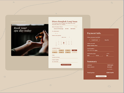 A Spa Booking and Checkout Page #DailyUI 02