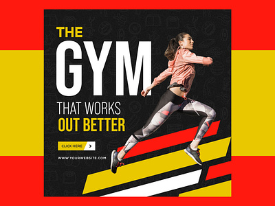 Fitness GYM Banner banner banners brand identity branding fitness fitness banner fitness club gym banner gym flyer gym logo gymnastics logo design responsive social media banner typography ui vector