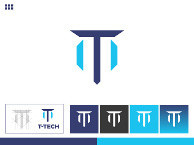 T-tech Logo Design app brand and identity branding design flat flat logo flat logo design grid logo icon illustration logo t tech type typography ux web