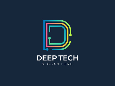 Deep tech Letter Logo | D letter logo branding
