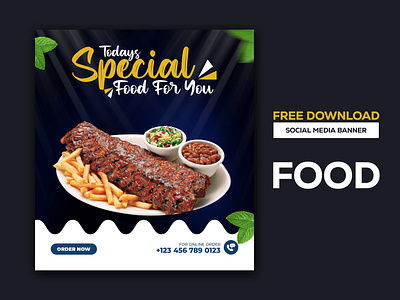 Food Social media Web banner templates Free download