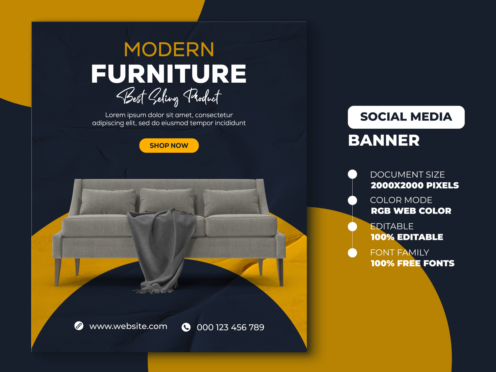 Modern Furniture Social Media Banner by rebrandoo on Dribbble
