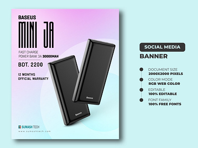 Powerbank Social Media Banner Templates